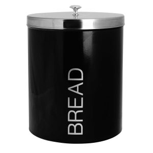 Metal Bread Bin - Black