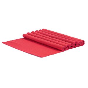45cm x 34.5cm Ribbed Cotton Placemats - Pack of Six - Crimson