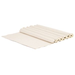 45cm x 34.5cm Ribbed Cotton Placemats - Pack of Six - Natural