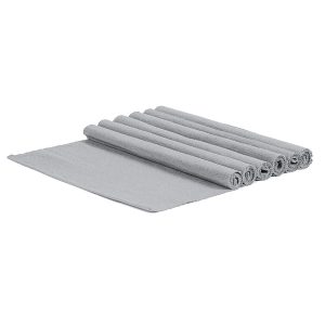 45cm x 34.5cm Ribbed Cotton Placemats - Pack of Six - Grey