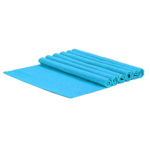 45cm x 34.5cm Ribbed Cotton Placemats - Pack of Six - Blue