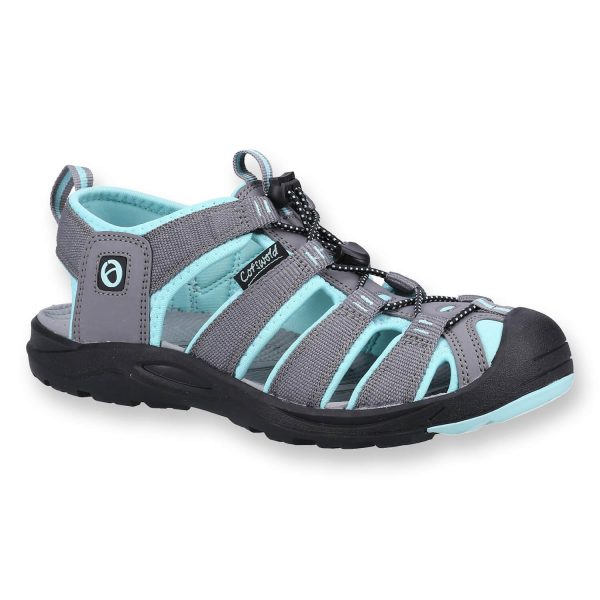 Womens Marshfield Recycled Sandal Grey Turquoise 6