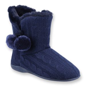 UK Size 5 Apple Slipper Bootees Navy