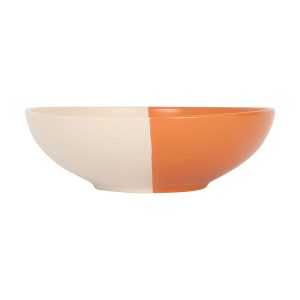 Colour Block Stoneware Pasta Bowl - 20.5cm - Burnt Orange