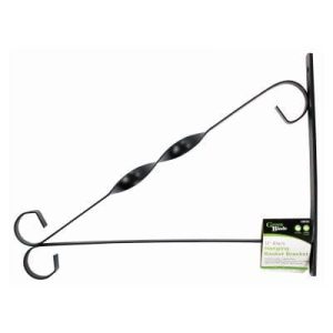 Black Powder-Coated Steel Hanging Basket Bracket - 30.5cm