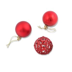 12 Assorted Christmas Baubles 6cm