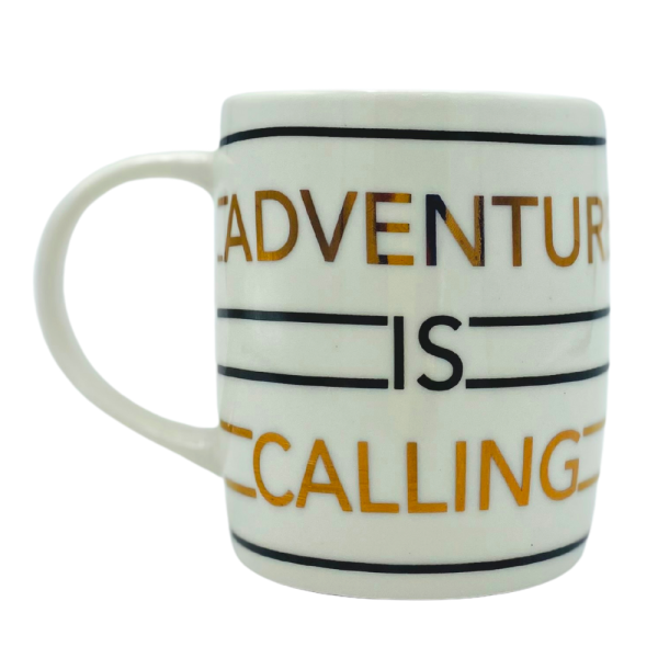 Electroplated Gold 'Adventure Is Calling' Mug