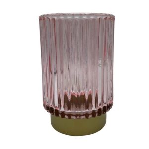 Ribbed Glass Tealight Holder Assorted Colours