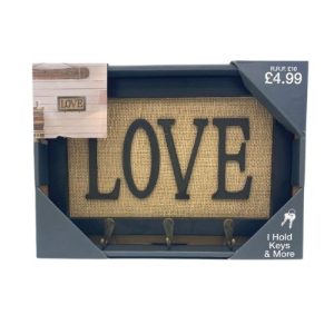 Love Hanging Wall Plaque with Hooks