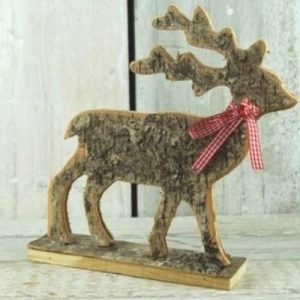 Medium Birch Bark Reindeer Ornament