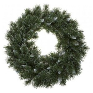 Large Artifical Christmas Wreath Snowy Tips 16"