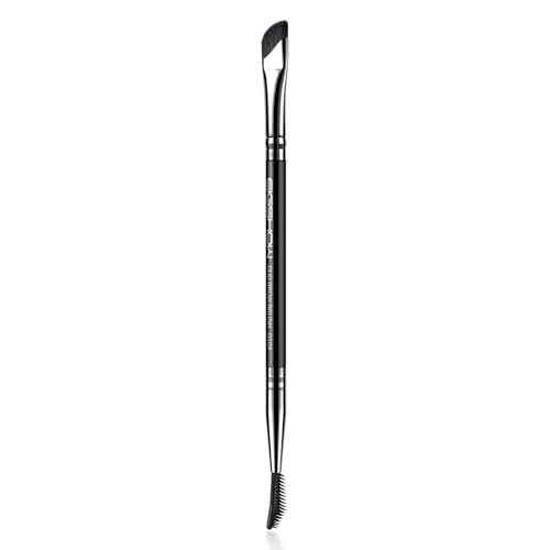 EIGSHOW Double Headed Eyebrow Brush, Eyebrow Comb for Grooming Eyebrows, Professional Sickle Angle Eyebrow Brush for Shaping and Defining Eyebrows (D1
