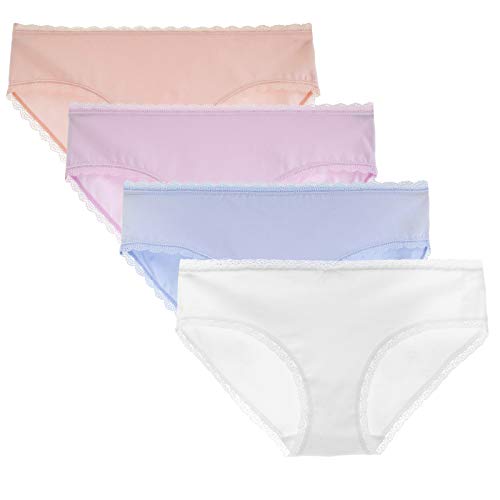 Women's Cotton Knickers Cheeky Lace Trim Hipster Breathable Panties Ladies Underwear Multipack S Multi