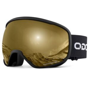 Odoland OTG Ski Goggles with Anti-fog, Anti-glare Lens UV400 Protection Adult Snow Goggles, Double Spherical Goggles for Skiing Skating Snowmobiles an