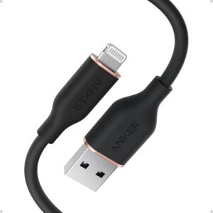 Anker Flow Cable, USB A to Lightning Cable, Durable Charging Cord for iPhone 14/13/12/ iPad Air/Mini/Pro Cable, iPod Nano, AirPods, and More (Cord Org