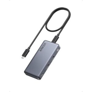 Anker USB C Hub (7-in-1, Dual 4K HDMI) with 100W Power Delivery, Dual 4K HDMI, a USBC Upstream Port, 3 5 Gbps USB-A and USB-C Data Ports for Dell Lapt