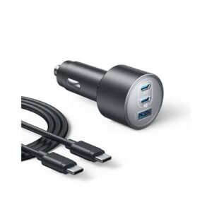 Car Charger, Anker 167.5W Max 3-Port Car Charger Adapter, USB-C Car Adapter for MacBook Pro/Air, iPhone 16/15 Series, Samsung S24/S23, iPad, AirPods,