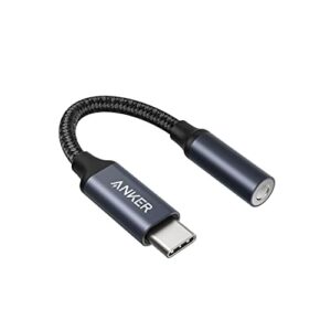 Anker USB C to 3.5mm Audio Adapter, Male to Female Nylon Cable for Samsung S20/S20+/S20 Ultra, Pixel 4/ + 4XL, and More Type C Devices