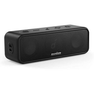 soundcore 3 by Anker, Bluetooth Speaker with Stereo Sound, Pure Titanium Diaphragm Drivers, PartyCast Technology, BassUp, 24H Playtime, IPX7 Waterproo