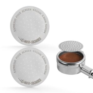 MHW-3BOMBER 51mm Puck Screen, Espresso Metal Coffee Filter Reusable Espresso Filters for 51mm Portafilter Basket 0.8mm Thickness Model: FG7008S-OS 51