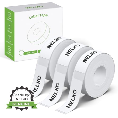 NELKO Genuine P21 Label Maker Tape, Adapted Label Print Paper, 14x40mm (0.55"x1.57"), Standard Laminated Office Labeling Tape Replacement, Multipurpos