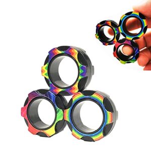 Magnetic Rings, Finger Spinner Fidget Toys, Stress Relief Gadgets for Anxiety, Magnetic Toys For Ages 4-10, Christmas Stocking Filler Gift For Boys Gi