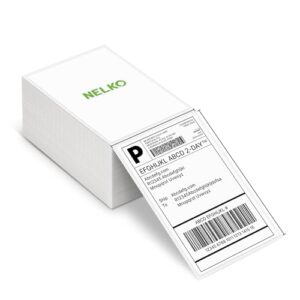 Thermal Direct Shipping Label (Pack of 500 4x6 Fan-Fold Labels), NELKO Thermal Labels for Thermal Printer Compatible with NELKO PL70E Label Printer, C