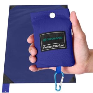 Odoland Picnic Blanket 110 x 160 cm Pocket Blanket Heatproof Sandproof Thin Ground Sheet - Lightweight Foldable Beach Mat for Outdoor Camping, Travel,