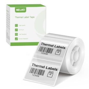 Nelko PM220 Thermal Labels, 1.57'' x 1.18'' (40x30mm) Waterproof Multi-Purpose Sticker Tape, 1 Roll of 230 Transparent Thermal Paper