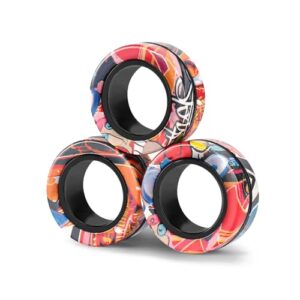 Magnetic Rings, Finger Spinner Fidget Toys, Stress Relief Toys for Anxiety, Magnetic Fidget Toy For Ages 4-10, Christmas Stocking Filler Gift For Boys