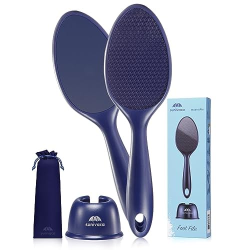 Sunivaca Glass Foot File Hard Skin Remover - Navy Blue 2 Sided Navy