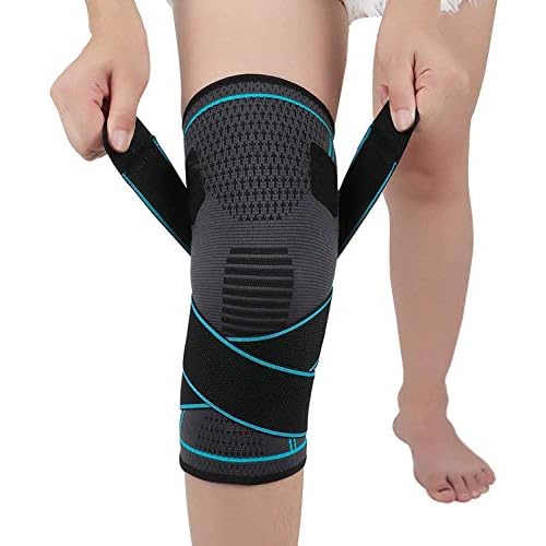 Knee Brace for Arthritis ACL and Meniscus Tear Adjustable Knee Sleeves for Sports Knee Support for Men and Women (single) Blue-XL
