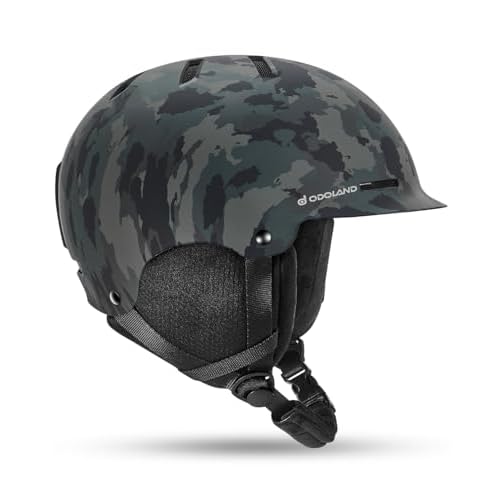 Odoland Adult Ski Helmet for Men & Women - Snowboard Helmet with Adjustable Dial Fit System, ASTM Safety Certified, Goggles Compatible for Skiing, Sno