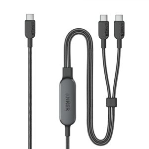 Anker USB C Cable, 4 ft 2-in-1 Type C Cable, 140W Max Fast Charging for iPhone 17/16/15, iPad Pro, Samsung Galaxy, MacBook Pro,and More (USB 2.0, Brai