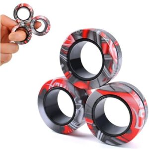 Magnetic Rings, Finger Spinner Fidget Toys, Stress Relief Toys for Anxiety, Magnetic Fidget Toy For Ages 4-10, Christmas Stocking Filler Gift For Boys