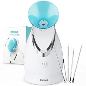 EZBASICS Face Steamer Professional, Nano Ionic Facial Steamer for Pores with Warm Mist Humidifier Atomizer and Sauna Inhaler Spa, Aromatherapy Design,