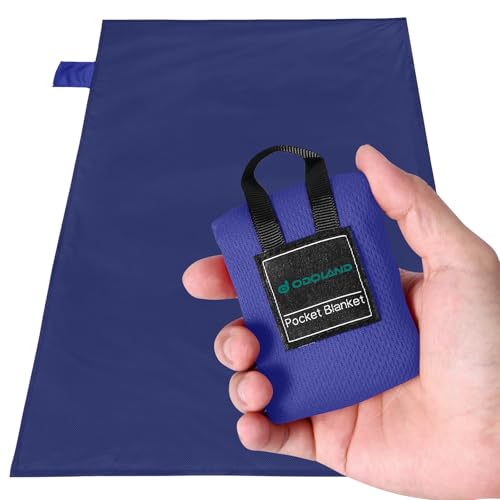 Odoland Picnic Blanket 70 x 110 cm Pocket Blanket Waterproof Heatproof Sandproof Thin Ground Sheet - Lightweight Foldable Beach Mat for Outdoor Campin