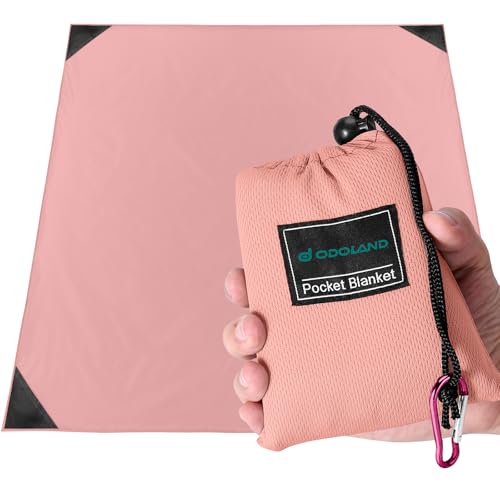 Odoland Outdoor Pocket Travel Blanket Beach Mat - Waterproof Sand Proof Beach Blanket, Picnic Mat - Multi Colour and Sizes - Portable Lightweight for