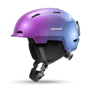 Odoland Ski Snowboard Helmet for Adults Youth, Snow Helmet for Men & Women, Adjustable Dial Fit, Safety Certified, Goggles Compatible for Skiing, Snow