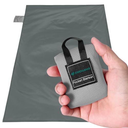 Odoland Picnic Blanket 70 x 110 cm Pocket Blanket Waterproof Heatproof Sandproof Thin Ground Sheet - Lightweight Foldable Beach Mat for Outdoor Campin