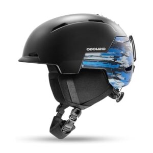 Odoland Ski Snowboard Helmet for Adults Youth, Snow Helmet for Men & Women, Adjustable Dial Fit, Safety Certified, Goggles Compatible for Skiing, Snow