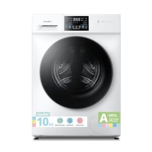 COMFEE' Freestanding Washing Machine,10KG Load,A-10% Class,Steam Care,BLDC Motor,Woolmark,Touch Panel,White-CFP03EW100W-UK 10KG Washing Machine