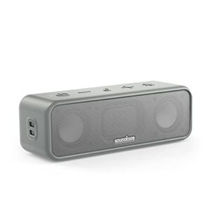 soundcore 3 by Anker, Bluetooth Speaker with Stereo Sound, Pure Titanium Diaphragm Drivers, PartyCast Technology, BassUp, 24H Playtime, IPX7 Waterproo