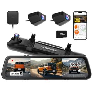 WOLFBOX G900 Tripro Bumper Version 3 Channel 4K Mirror Dash Cam, 4K+2.5K+1080P Front and Rear Bumper Dash Cam, STARVIS 2 IMX678 Night Vision, 5.8GHz W