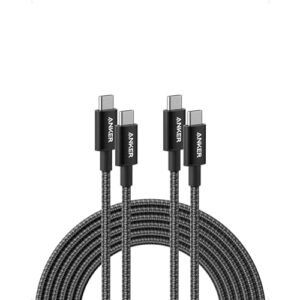 Anker 333 USB C to USB C Charger Cable (10ft 100W, 2-Pack), USB 2.0 Long Cable Fast Charging Cable for MacBook Pro, iPhone 17/16/15, iPad Pro, Samsung