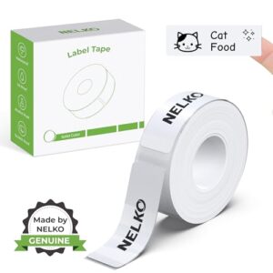 Nelko Genuine P21 Label Maker Tape, Adapted Print Paper, 14x50mm (0.55"x1.97"), Standard Laminated Labeling, Multipurpose, 180 Tapes/Roll, 1 Roll, Whi