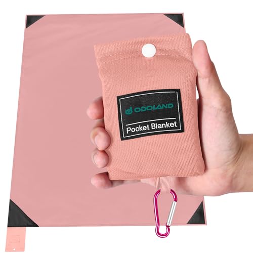 Odoland Outdoor Pocket Travel Blanket Beach Mat - Waterproof Sand Proof Beach Blanket, Picnic Mat - Multi Colour and Sizes - Portable Lightweight for