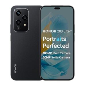 HONOR 200 Lite, Unlocked Mobile Phones, 5G Smartphone, 8GB+256GB, 6,7â Anti-Drop AMOLED Display, 108MP Triple Rear Camera, 50MP Front Camera, Dual S