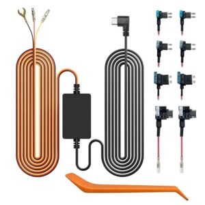 WOLFBOX USB C 4A Acc Hardwire Kit 11.48ft for All WOLFBOX Dash Cams, Converting 12V-24V to 5V, with Battery Drain Protection