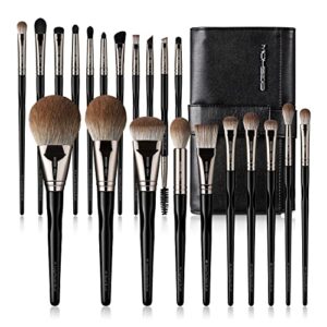 EIGSHOW Makeup Brushes, Black Swan Series 21 Pcs Professional Makeup Brush Set for MUA, Wood handle and Natural Hair Come with a Pro Pouch (Black)